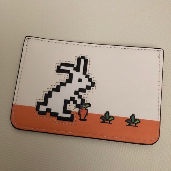 Tory Burch Rabbit 🐰 Rainbow top zip card case - Picture 3 of 3